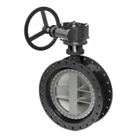 Затвор поворотный дисковый трехэксцентриковый, серии TL43R, TAFLINE, DN1200 PN16, корпус, диск - сталь, фланцевый с редуктором