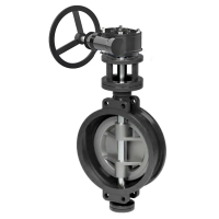 Затвор дисковый поворотный трехэксцентриковый серии TL73R, TAFLINE, DN100 PN16, корпус, диск - сталь, межфланцевый с редуктором