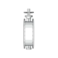 Трёхэксцентриковый дисковый фланцевый поворотный затвор, серии TL43, TAFLINE, DN200 PN16, с голым штоком