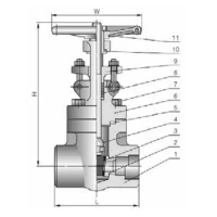 Проходной вентиль из кованой стали, серии TL11-W, TAFLINE, DN15 PN16, под приварку