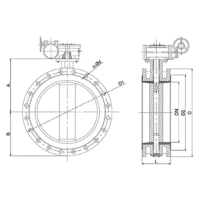 Дисковый поворотный затвор серии TL41 Tafline (Тафлайн), DN050 PN16, фланцевый с рукояткой Тафлайн