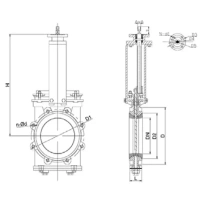 Шиберная задвижка фланцевая двусторонняя, серии TL81-D, Tafline (Тафлайн), DN100 PN10, со штурвалом Тафлайн