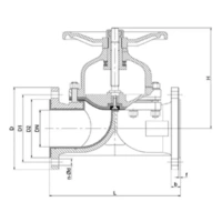 Клапан мембранный фланцевый, серии TL55, TAFLINE, DN100 PN16, со штурвалом