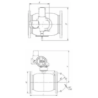 Кран шаровой стальной стандартнопроходной фланцевый, серии TL31-F, TAFLINE, DN100 PN16, с голым штоком