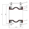 Антивибрационный компенсатор серии TLV, TAFLINE, DN450 PN10, PTFE, фланцевый