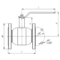 Кран шаровой полнопроходной фланцевый, серии TL31-F, TAFLINE, DN100 PN16, стальной, с рукояткой