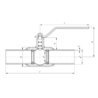 Кран шаровой стандартнопроходной под приварку, серии TL31-W, TAFLINE, DN250 PN25, стальной, с рукояткой